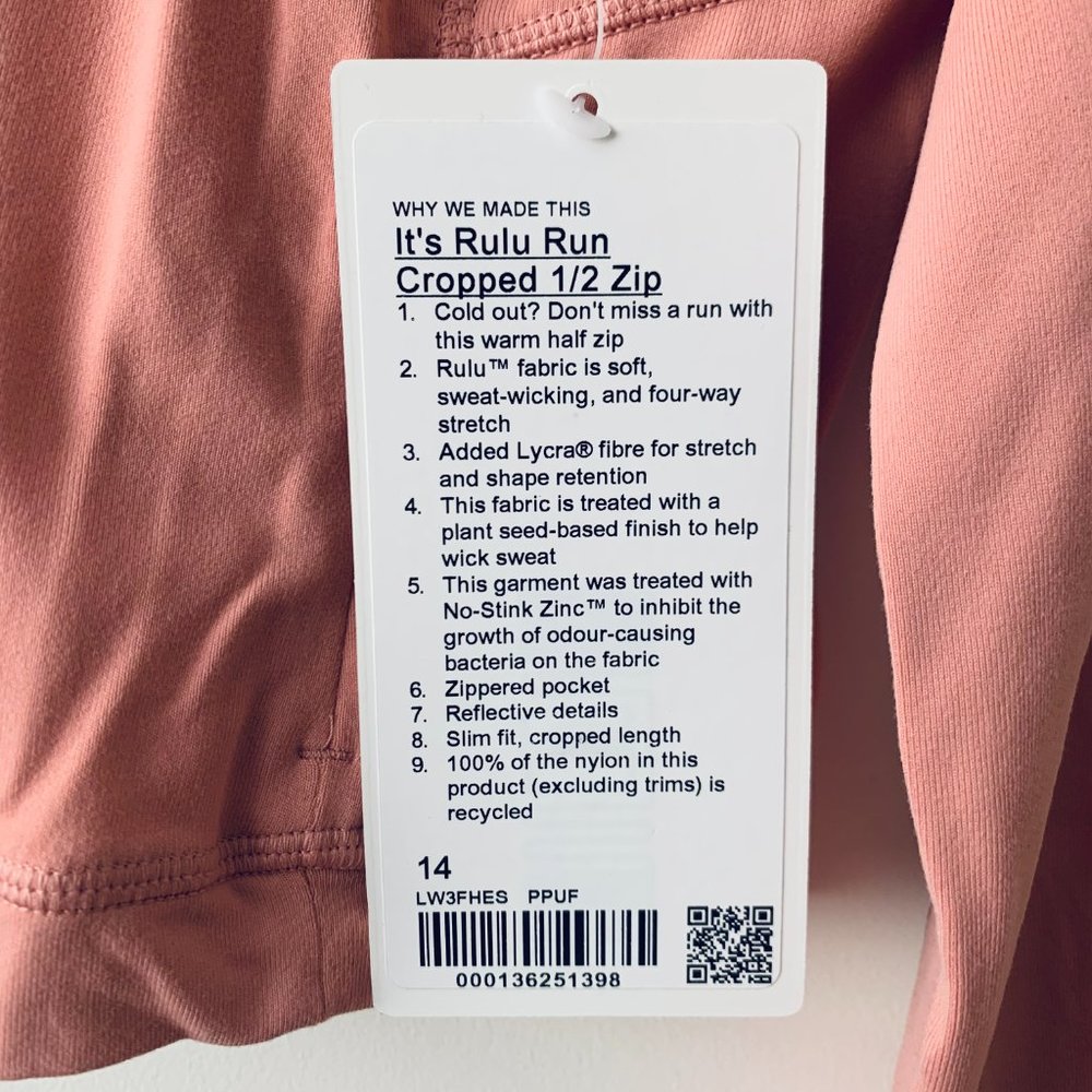 It's Rulu Run Cropped 1/2 Zip (Pink Taupe) - Picture 8 of 10